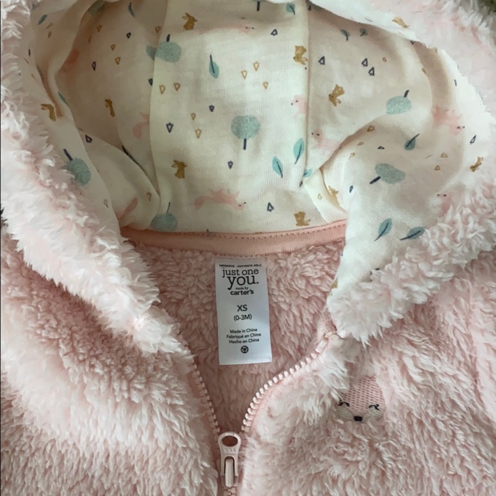 Baby fleece coat, hat and mittens - Picture 7 of 8